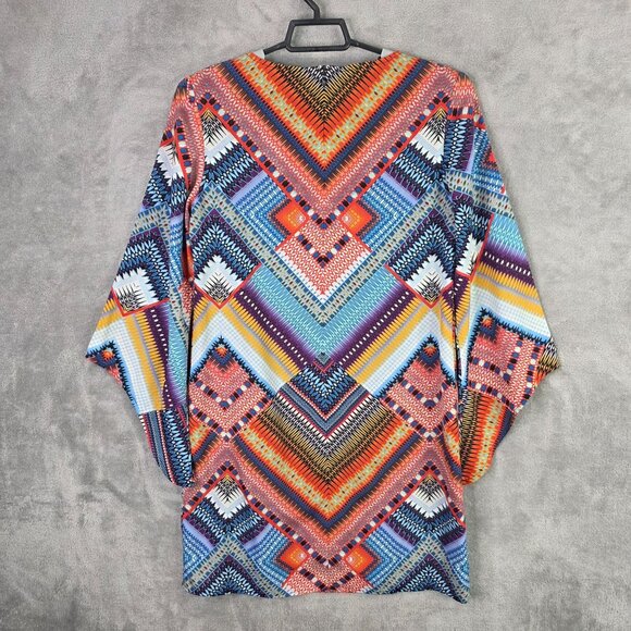 Womens Rock 47 Wrangler Western Multicolor Dress Dolman Sleeve Lined Size S - Picture 4 of 8